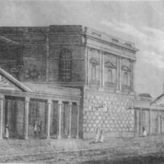 Bath - Pump Rooms seen in a historical etching.