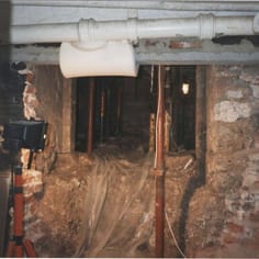 Guildford  - Cellar entry to medieval chamber during excavation