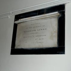 Memorial to Ephraim Lindo Old Parish Church Hove - The Lindos were Sephardic converts to Christianity