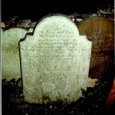 The tombstone of Nathaniel Isaacs the noted African explorer in Canterbury Jewish cemetery