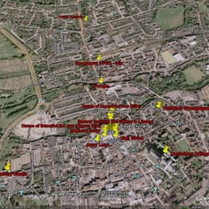 Canterbury JTrail Map showing all sites