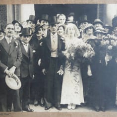 A Double Wedding outside of Middle Street in 1934 Two brothers married two sisters Kitty Shap and Mannie Gilmour  (Elsie Shap and David Gilmour were the other couple)