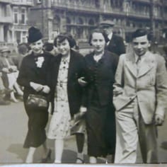Young Jews enjoying themselves outside the Metropole Hotel (c.1930s)