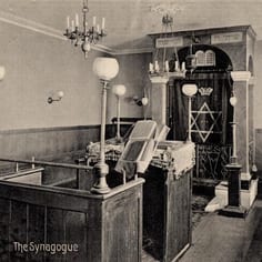 The school synagogue at Townley Castle College, Ramsgate. This synagogue was previously a 'lost' synagogue until its photograph was discovered by Terry Wheeler (copy-right)