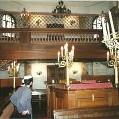 Moses Montefiori Synagogue - Interior Looking towards the Bimah and the entrance and gallery