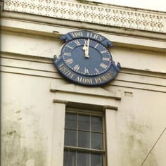 Moses Montefiori Synagogue - Exterior with Clock and motto, 'Time Flies Virtue Alone Remains'