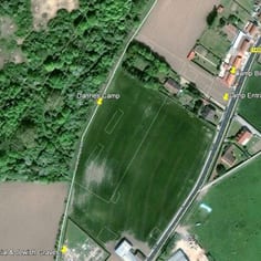 A Plan of Camp Tibor (an over-lay on the current landscape from a WWII aerial photograph) Mapping: Google Maps 2014