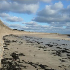 The massive Anti-tank wall at Longis Common, consumed 20,000 tons of concrete and cost the lives of many slave labourers - it was one of the worst work sites on the island.