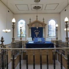 The interior of Cheltenham Synagogue