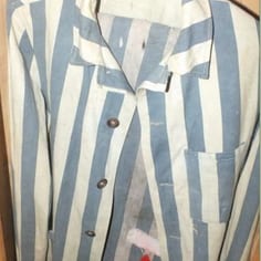 Concentration Camp prisoner's striped pyjama uniform from Lager Sylt (found at Fort Albert)