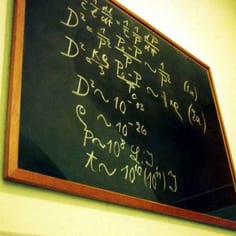 Einstein's blackboard on display in the Hooke Museum