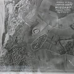 An Allied aerial reconnaissance photograph of a labour camp at the edge of Wissant--it may well be OT Lager Prinz Eugen.  This was not a Jewish camp.