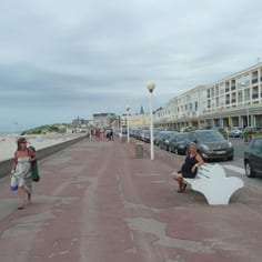 Berck Plage today, looking northwards along the sea-front. in the direction of the former Jewish camp and worksite.