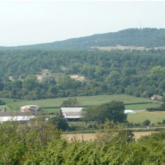 The site of Lager Tibor today.  The camp was in the empty field in the centre of the picture, next to the woods.