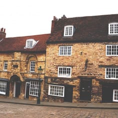 Jew's House and Jews' Court (left and right respectively) the centre of the medieval Jewry with the site of the synagogue complex.  the entry to Jew's House may in fact be the medieval synagogue entrance.
