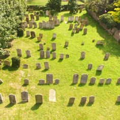 The Jewish Cemetery, showing it in its current restored state.
