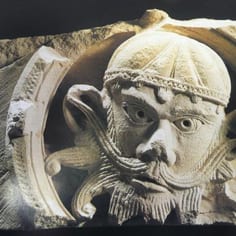 A medieval Jew depicted as a Demon in the Crypt of Canterbury Cathedral.