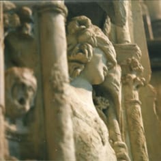 The figure of Synagogue at Rochester Cathedral. (Ph. M. Roberts)