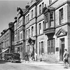 The Synagogue.  In the 1880s the community opened a two-roomed Synagogue in 'Arvonia House', which preceded the present building,'Y Gorlan', opposite 'The Harp'.