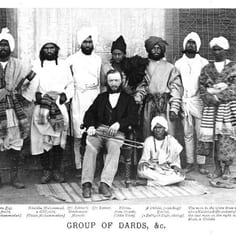 Dr. G.W. Leitner's household. Leitner preferred to surround himself with native people, partly as he wished to study and learn their dialects and languages and he had a fascination with 'Dardistan' (Afghanistan). Some came with him as retainers to England. His publication of 'The Races and the Languages of Dardistan' (Lahore, 1867-1871) was considered an important and authoritative work.
